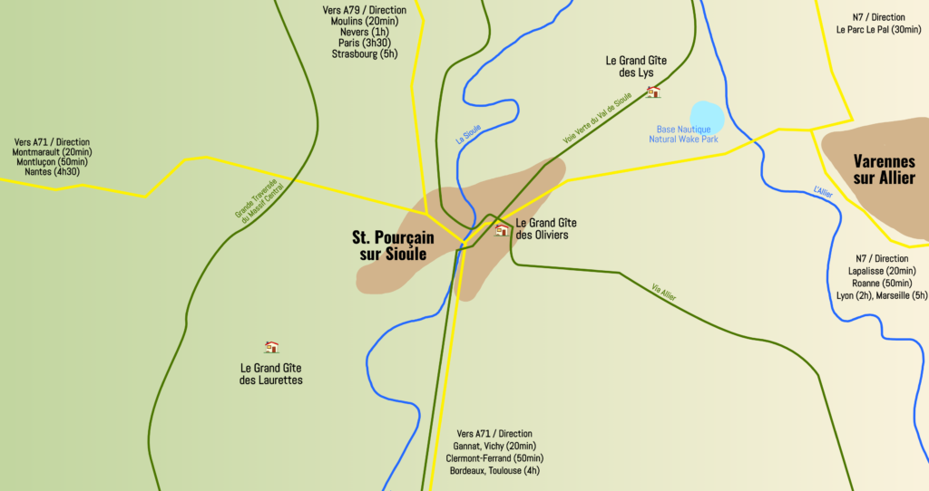 Carte des gîtes